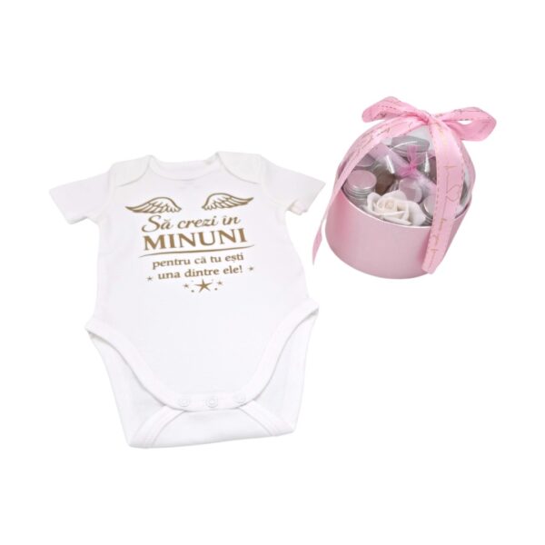 Set pentru băița de a doua zi după botez + body personalizat fetiță